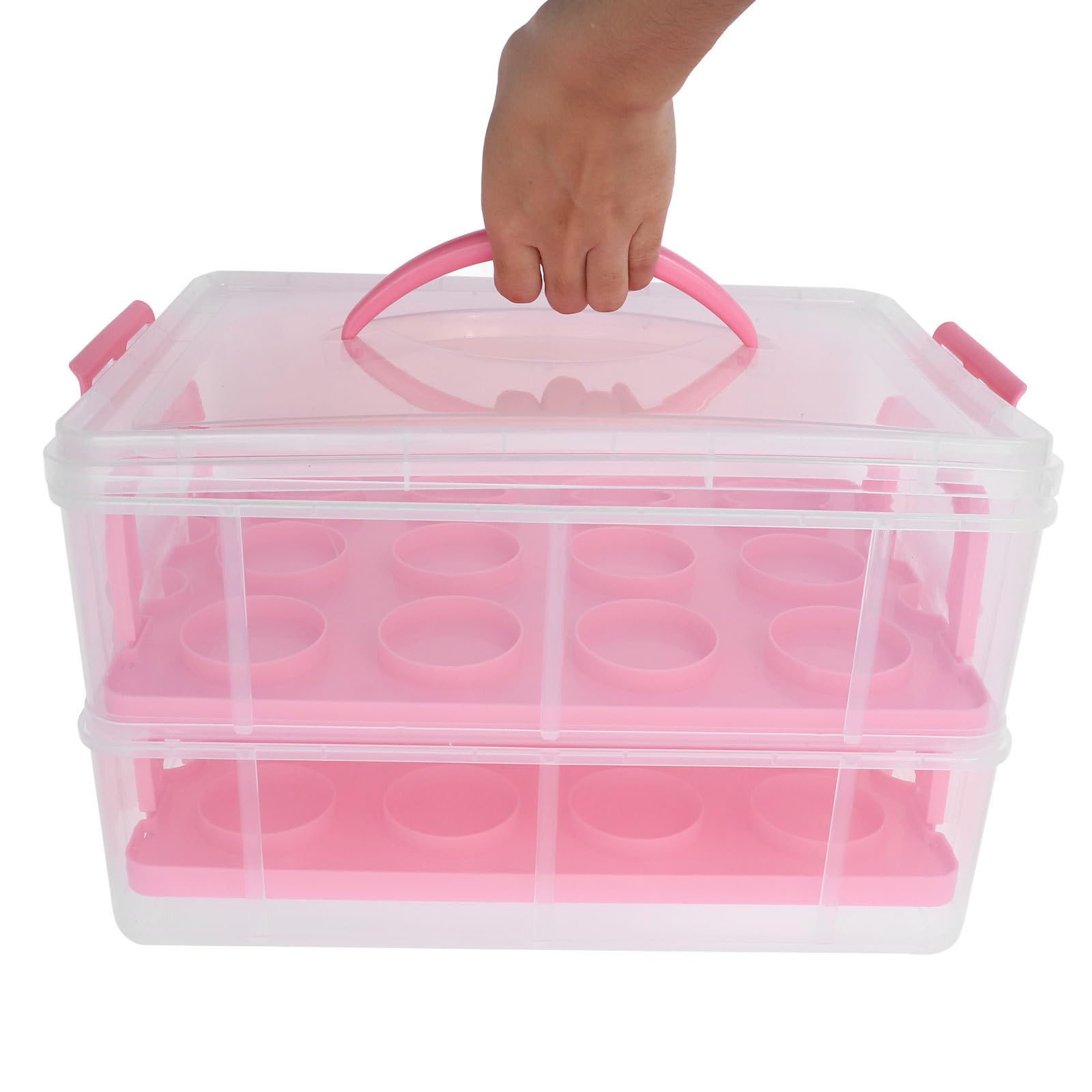 Scatola per Trasporto Torte in PP Rosa, Raffinata, per Conservare Dolci