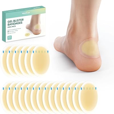 Welnove Gel Blister Bandages for Feet - 21ct Toe Cushion - Water-Resistant Bandages - Heel Protectors for Prevention (Heel Pack)