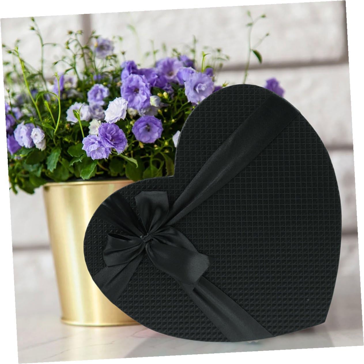 ULDIGI Heart Shaped Black Paper Box with Lid, Large Valentine’s Day Packing Box for Chocolates and Flowers, 2pcs Set Creative Packaging for Romantic and Special Occasions