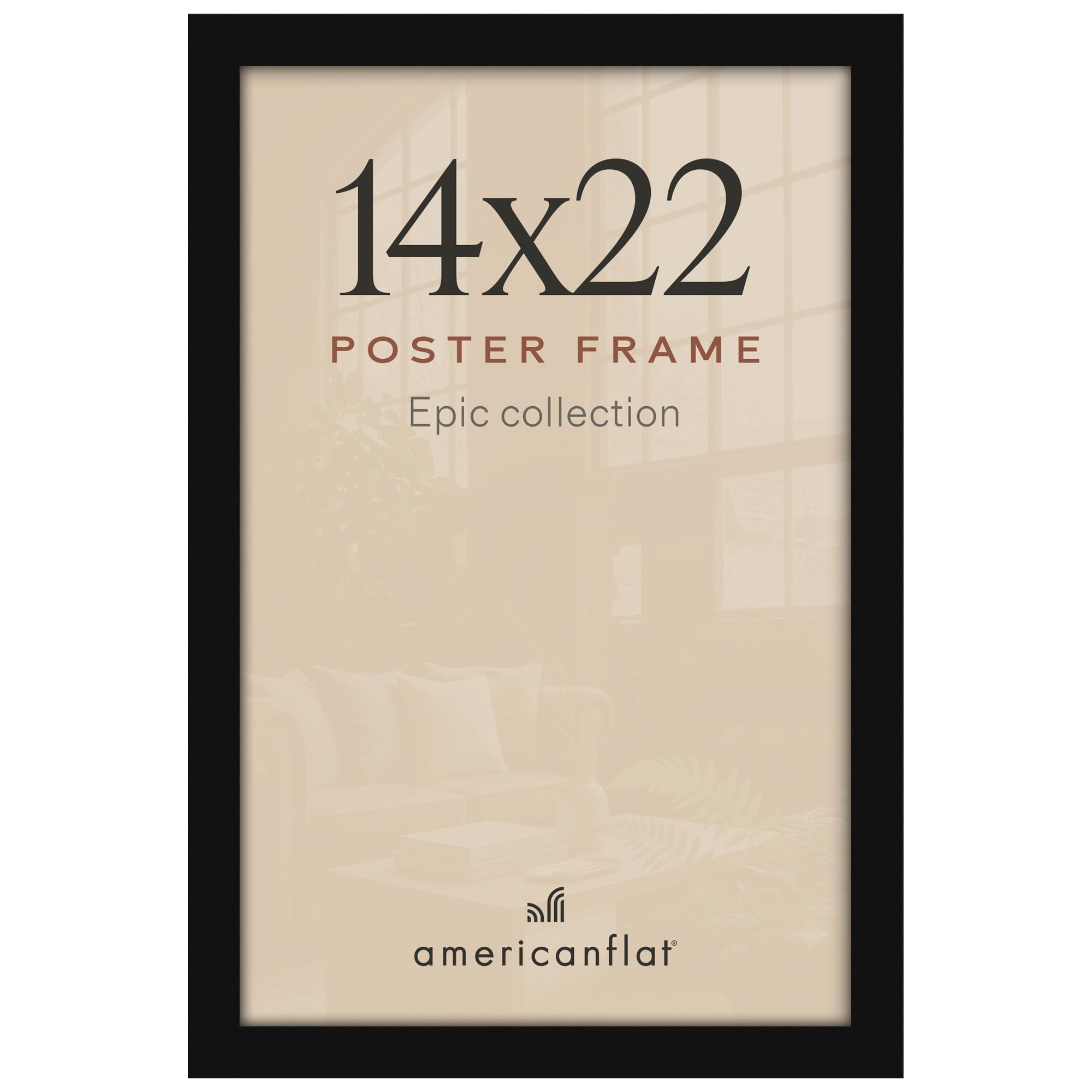 Americanflat 14x22 Poster Frame - Engineered Wood - Black