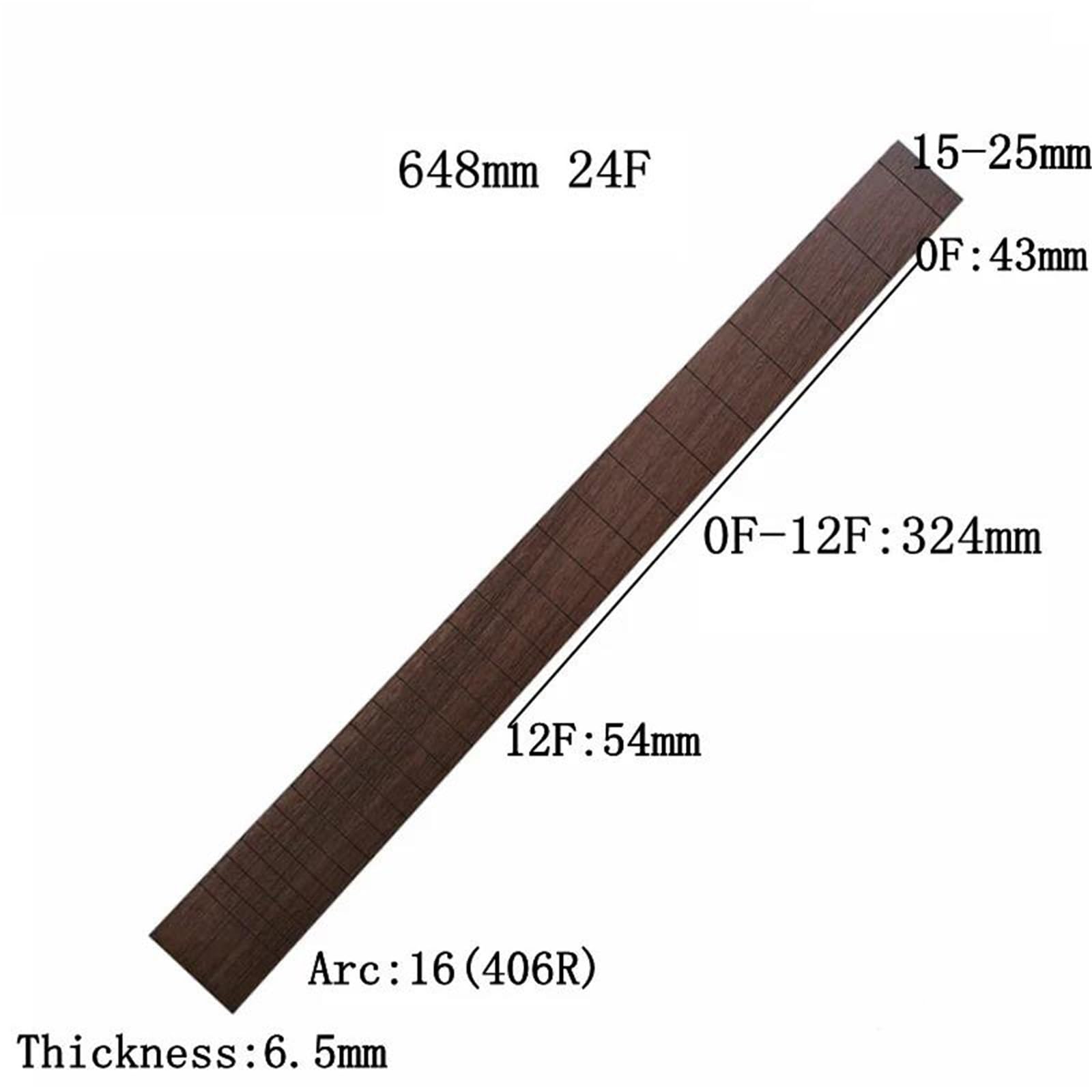 Materiale Della Tastiera Per Chitarra Fai da te 628/648 Mm Accessori In Legno Wenge 24 Pezzi Kit Attrezzi Liutaio(648mm)
