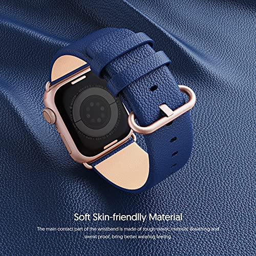 Image of Fullmosa Leather Band Compatible with Apple Watch Band 42mm 44mm 45mm 46mm 49mm, Genuine Leather Replacement Strap for iWatch Ultra3 /2 /1 SE3 /2 /1 Series 11 10 9 8 7 6 SE 5 4 3