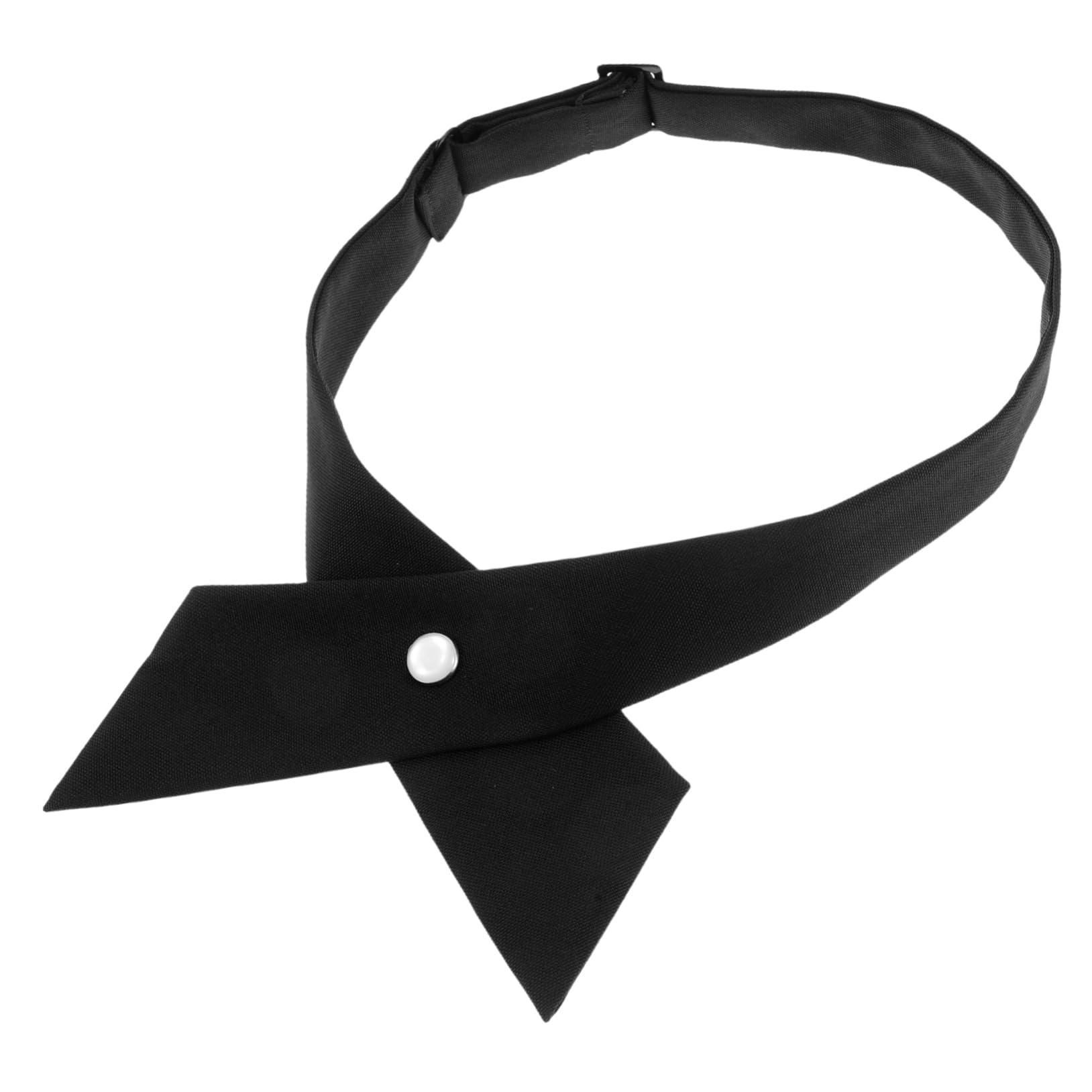 BESTYASH Navy Blue Bow Tie for Girls British Style Cross Design Silk Bow Tie for School Uniform Blouse Cosplay Accessory