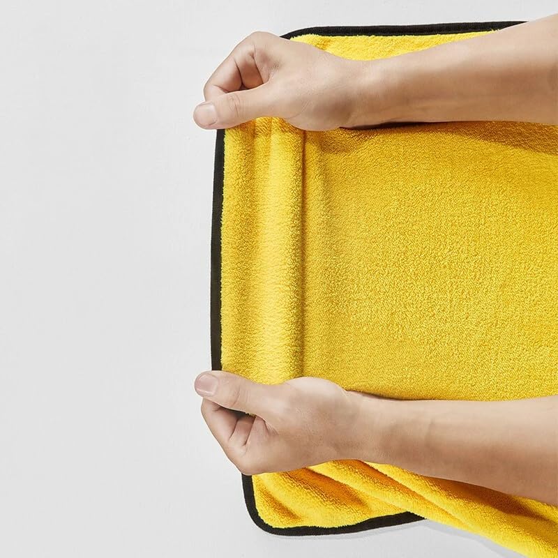 Autowaschhandtuch, Detaillierung, Auto-Werkzeuge, Innenausstattung, Auto-Reinigungstuch-Set für Mikrofaser-Zubehör, Tuch, Trocknen, 5 Stück, Gelb, Größe: 30 x 60 cm