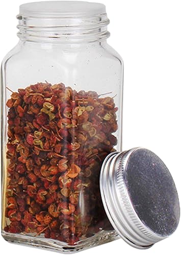 ATB Salero y pimentero estilo granja, salero de vidrio fresco, con tapa de acero inoxidable, para una variedad de condimentos (cilindro cóncavo y