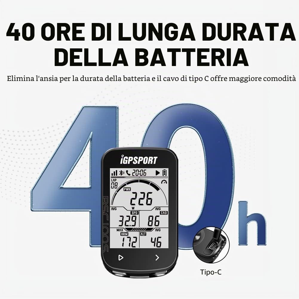 GPS Ciclocomputer con ANT+ iGPSPORT BSC100S Senza fili Impermeabile Computer da Bicicletta