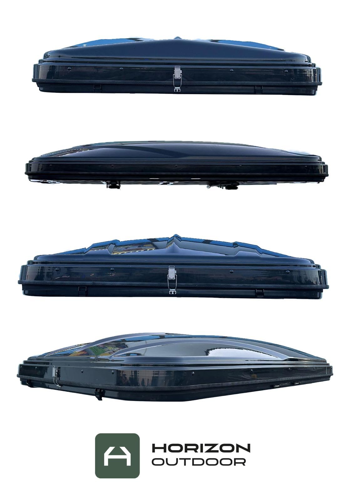 Horizon Outdoor Tienda de techo rígida de ABS ultraligera para coche SUV 4 x 4 – 2 personas, impermeable 3000 mm, colchón ergonómico, escalera retráctil, camping y Overlanding