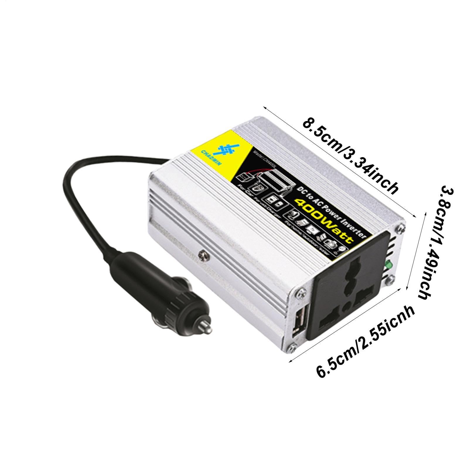 Sine Waves Inverter - da 12 V DC a 220 V AC Pure Sine Power Converter, Inverter da 400 W | Convertitore per auto con clip per batterie, inverter di alimentazione portatile per casa, campeggio,