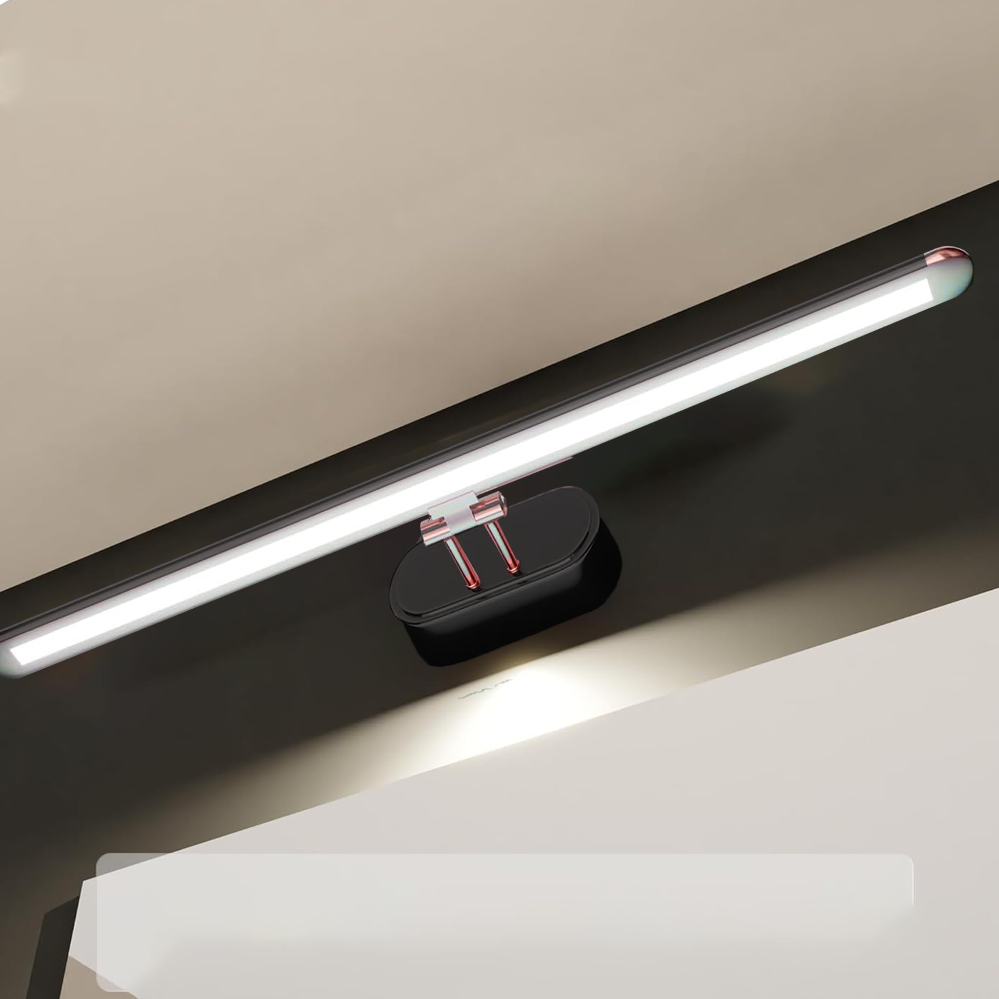 SINOMAN 6W 3 in 1 Color Changing Black and Rosegold Finish Picture Light Wall Led Mirror Adjustable Arm for Vanity, Cabinets and Home Decor (Warm White, Natural White and Cool White)