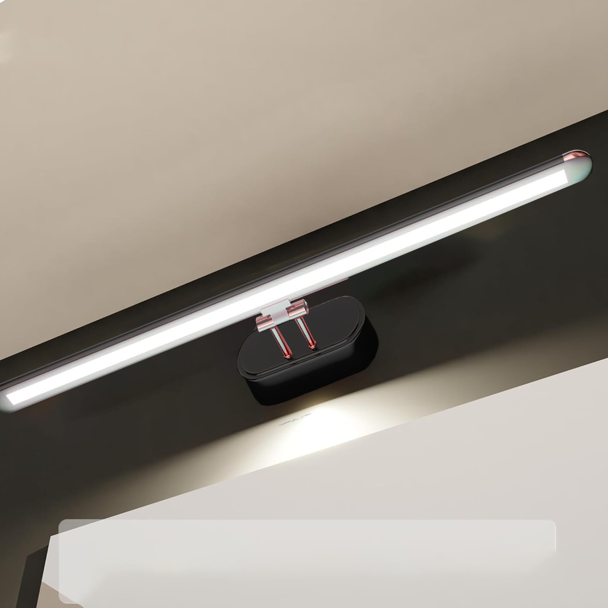 SINOMAN 6W 3 in 1 Color Changing Black and Rosegold Finish Picture Light Wall Led Mirror Adjustable Arm for Vanity, Cabinets and Home Decor (Warm White, Natural White and Cool White)