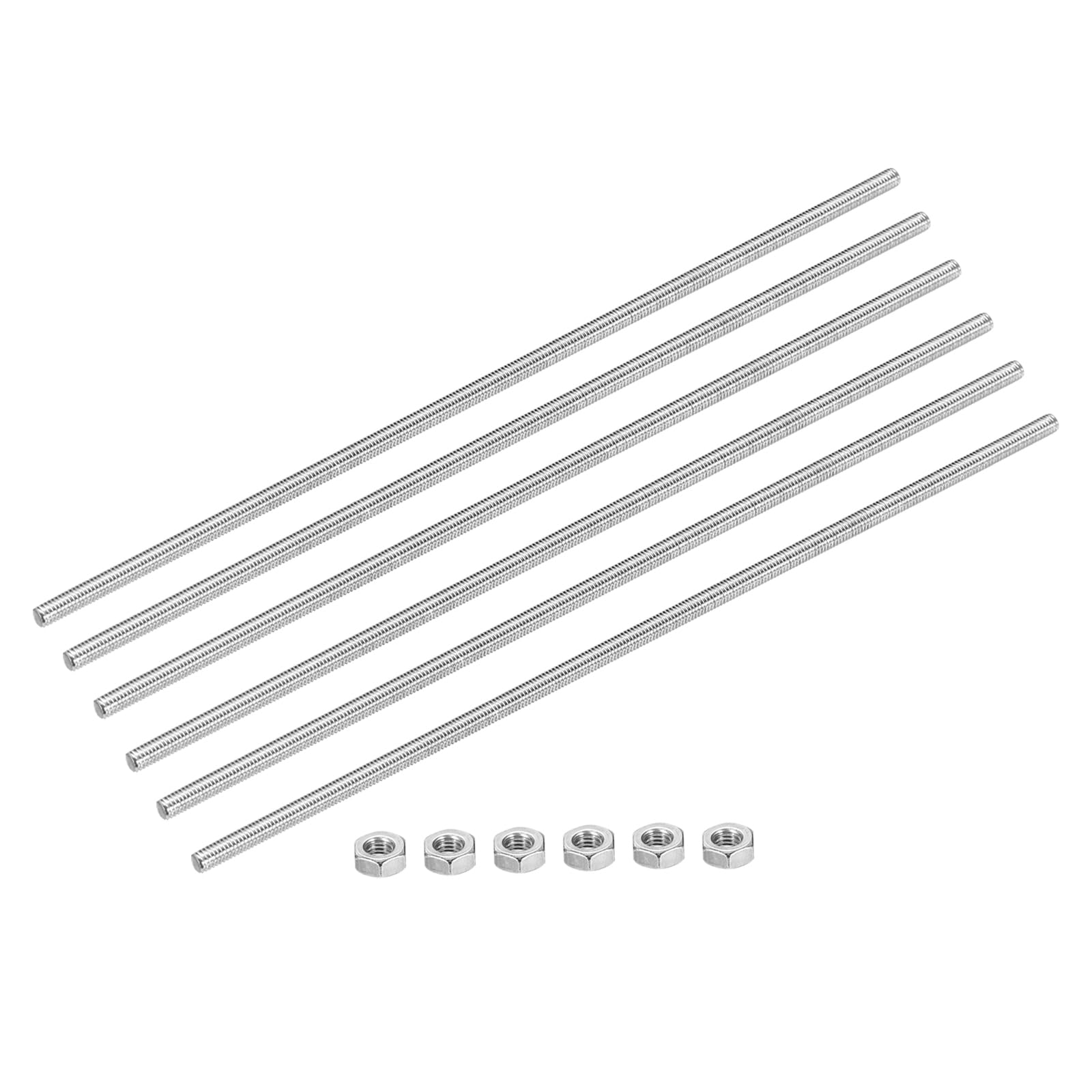 MECCANIXITY Fully Threaded Rod M4 x 100mm 0.7mm Thread Pitch 304 Stainless Steel Right Hand Threaded Rods Bar Studs with Screws 6 Pack