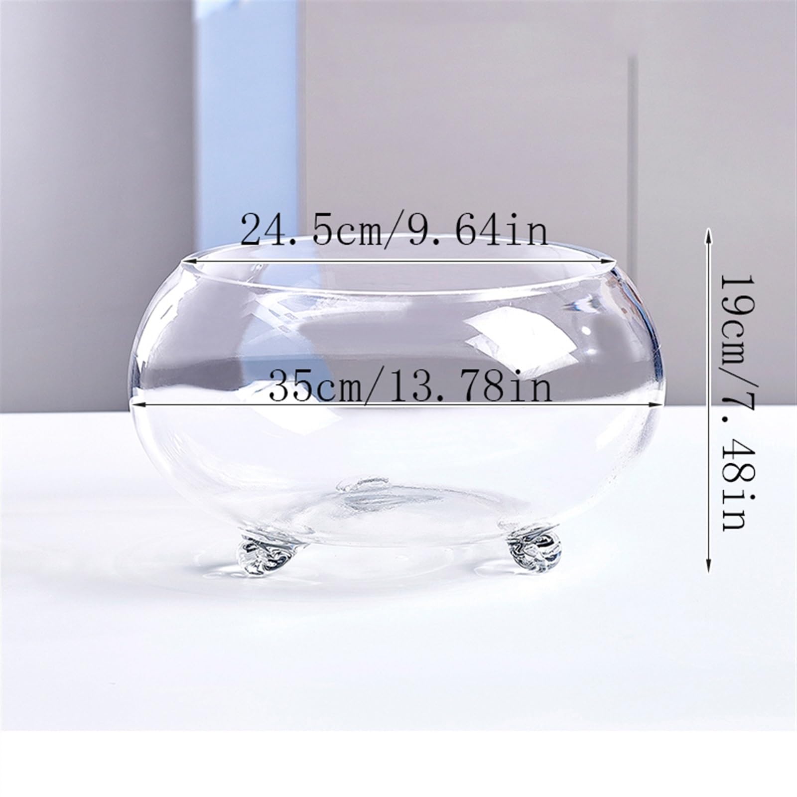 Acuario Tanque de Peces de Vidrio Transparente Engrosado, Tanque de Tortuga con Soporte, Tanque ecológico de pie pequeño, hogar, Sala de Estar, Oficina, Escritorio Peces Acuario(Grande)