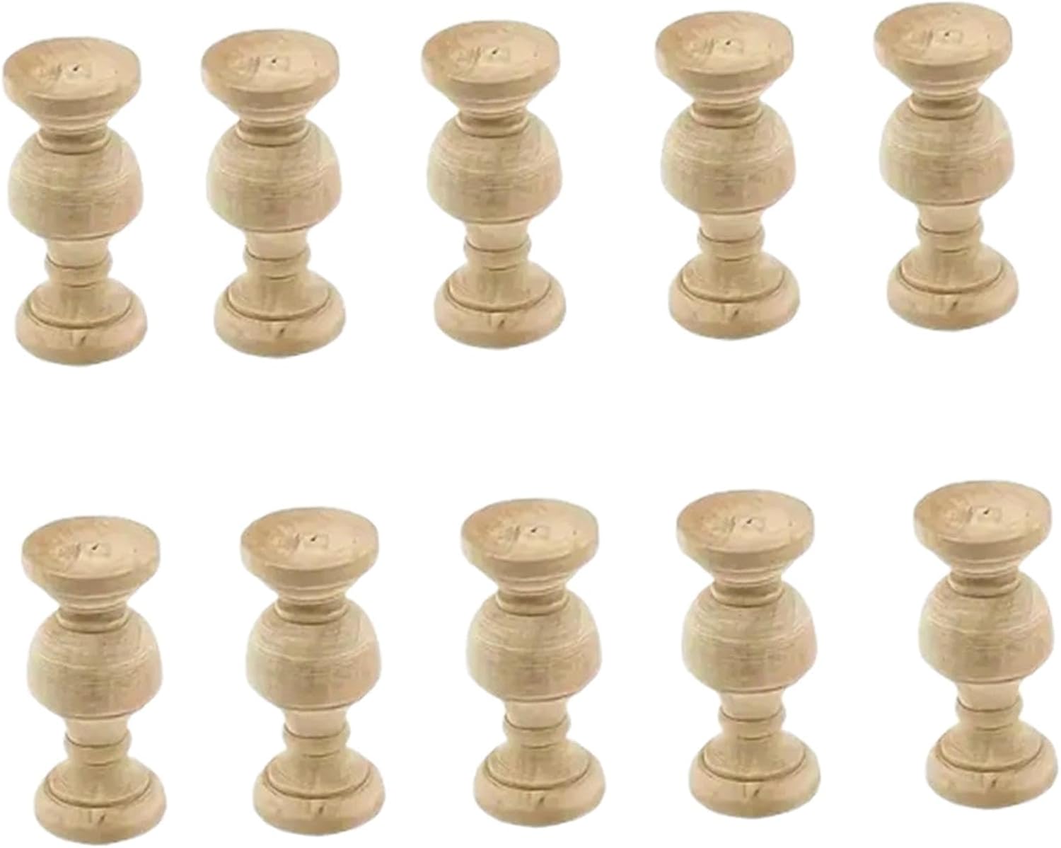 10Pcs Wood Finials Unfinished Rustic DIY Craft Delicate Bed Post Finials