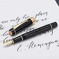 Vista 3 de Jinhao 100 - Pluma estilográfica de estilo clásico en celuloide, instrumento de escritura suave con punta #6, juego de pluma con convertidor