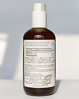 Joy Garden He Shou Wu Fo-ti Polygonum multiflorum Reishi Mushroom Soapberry herbal foaming Shampoo natural fragrance Anti-Hair Loss Prevents Graying Natural Ingredients, TCM Formula，sulfate-free