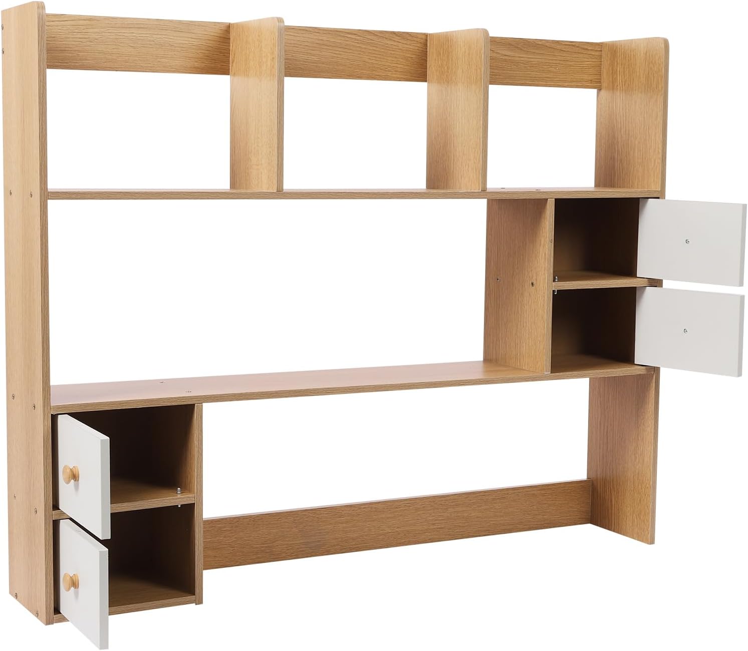 Rear view of the Desktop Bookshelf, showing the structure and how panels connect, useful for understanding assembly.