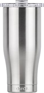 ORCA Chaser 16oz | Insulated, Stainless Steel Cup with a Spill Proof Whale Tale Lid, Dishwasher Safe Tumbler for Hot & Cold Drinks — Stainless