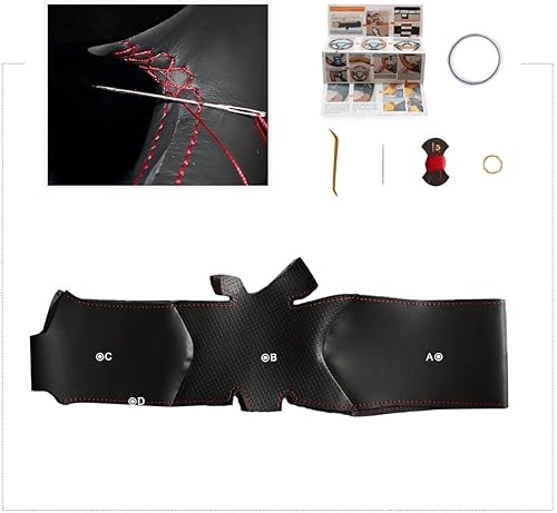 Miniatura 3 de MEWANT Cubierta de volante de cuero genuino para Mercedes Benz Clase C W204Clase E W212Clase CLS C218GLA 45 AMG X156SL-Class R231SLK-Class R172