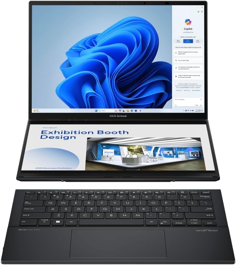 Image of ME2 Customized Laptop, Created Using ASUS Zenbook DUO AI Powered 2-in-1 Laptop 14.0 inch Touchscreen OLED WUXGA Display (Intel Ultra 9-285H, 32GB LPDDR5X RAM, 2TB /4TB PCIe SSD, WiFi 7, Webcam, Win 11 Pro)
