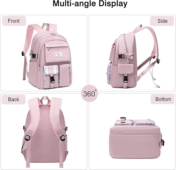 FANDARE Casual rugzak, schoolrugzak, schooltas, dagrugzak met 15,6 inch laptopvak, schooltassen, meisjes en jongens, kinderrugzak voor universiteit, reizen, vrije tijd, waterdicht nylon, blauw, Large
