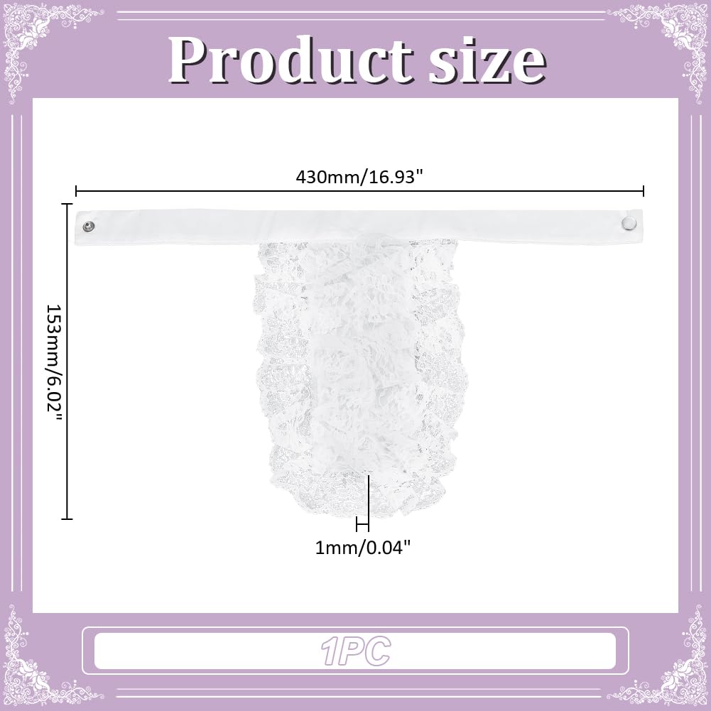 CRAFTYMELODY Lace Ruff Neck Collars White Colonial Lace Jabot Collars Victorian Steampunk Chiffon Jabot Neck Ruff Collar Floral Ruffled Costume Collar Costume Accessories for Halloween Cosplay Party - Image 2