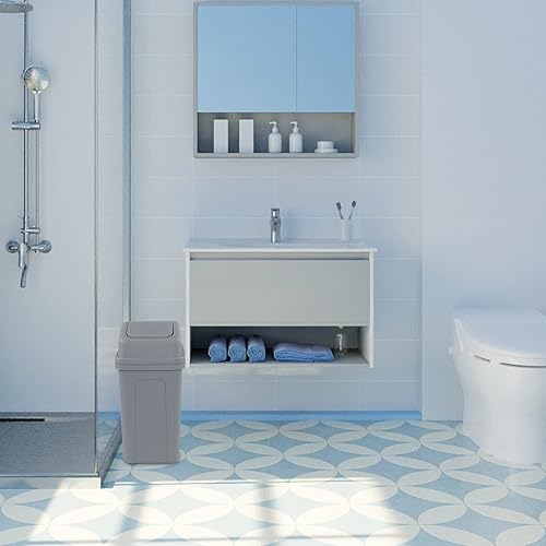 Miniatura 5 de Cand Paquete de 4 cubos de basura de 7 litros, cubo de basura de plástico de 1.8 galones, cubo de basura gris