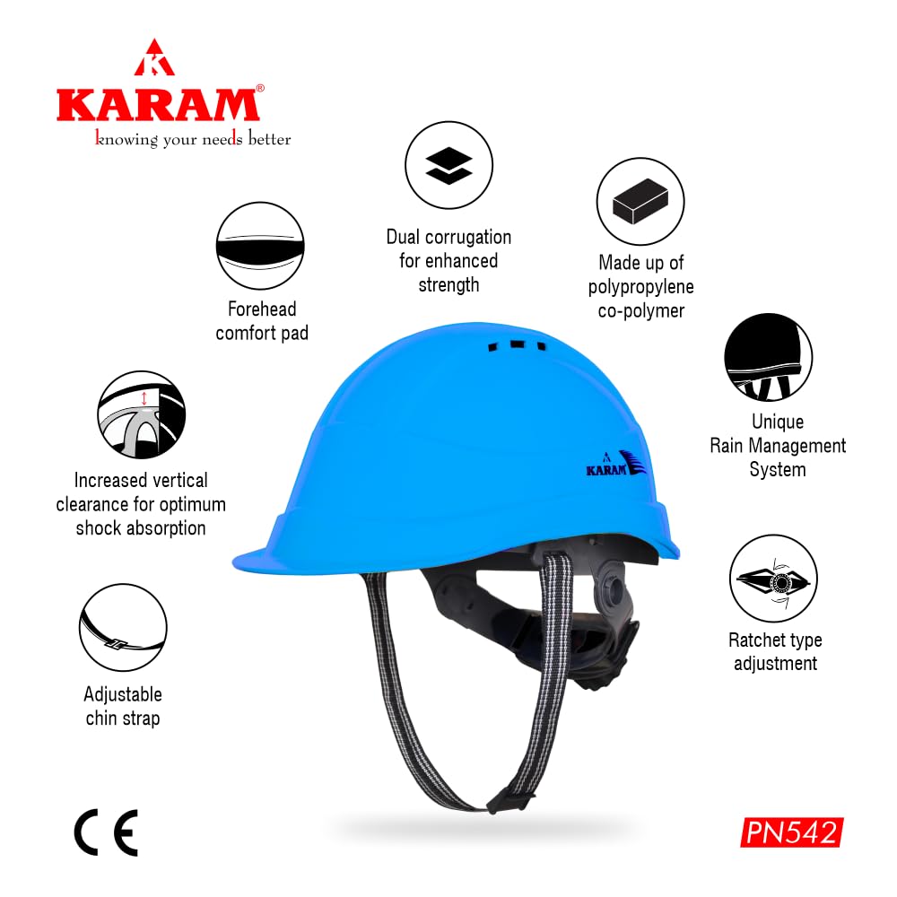 KARAM PN542 Safety Helmet for Men Industrial & Construction Helmet