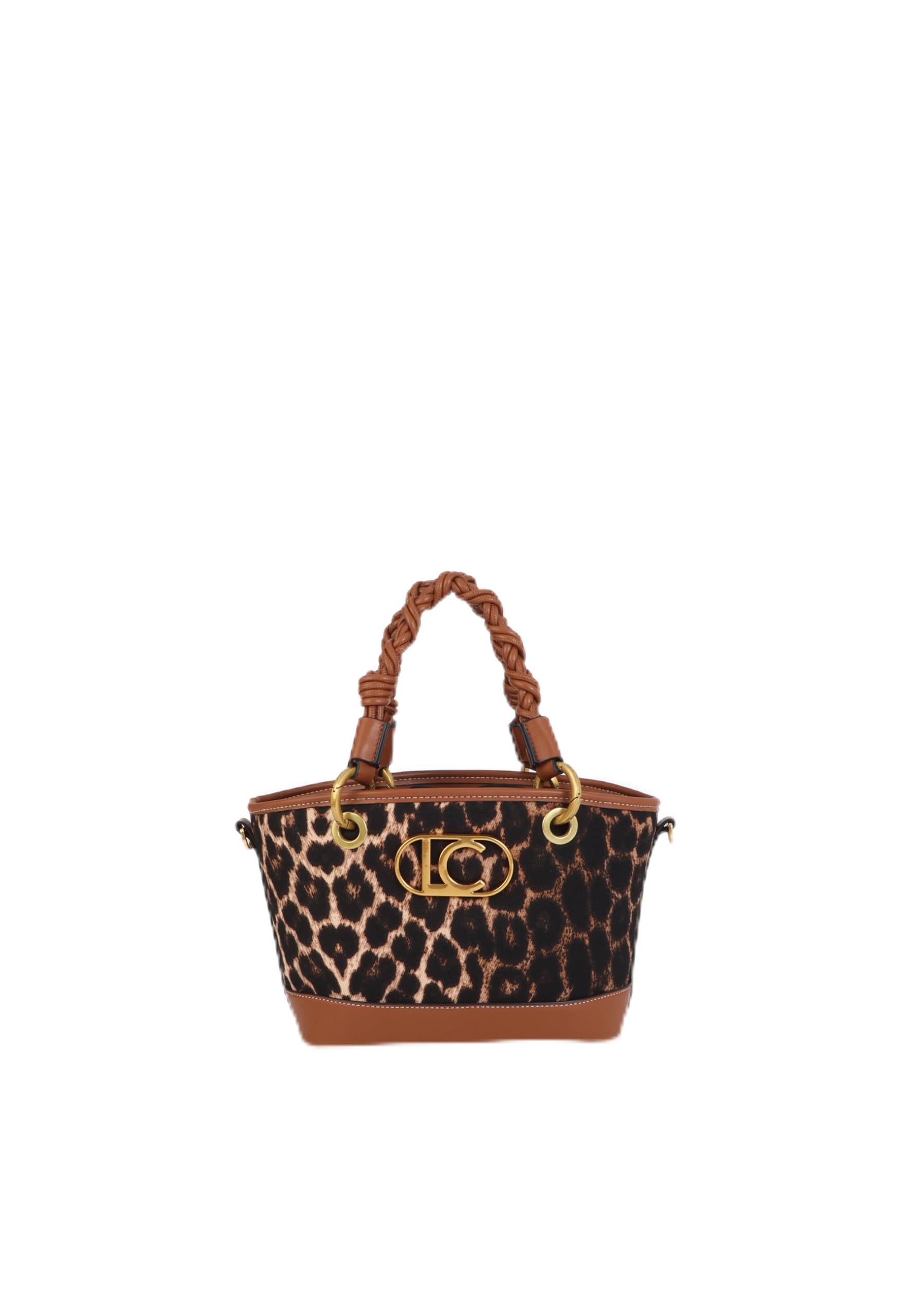 LOLA CASADEMUNT Mini capazo leopardo y efecto piel