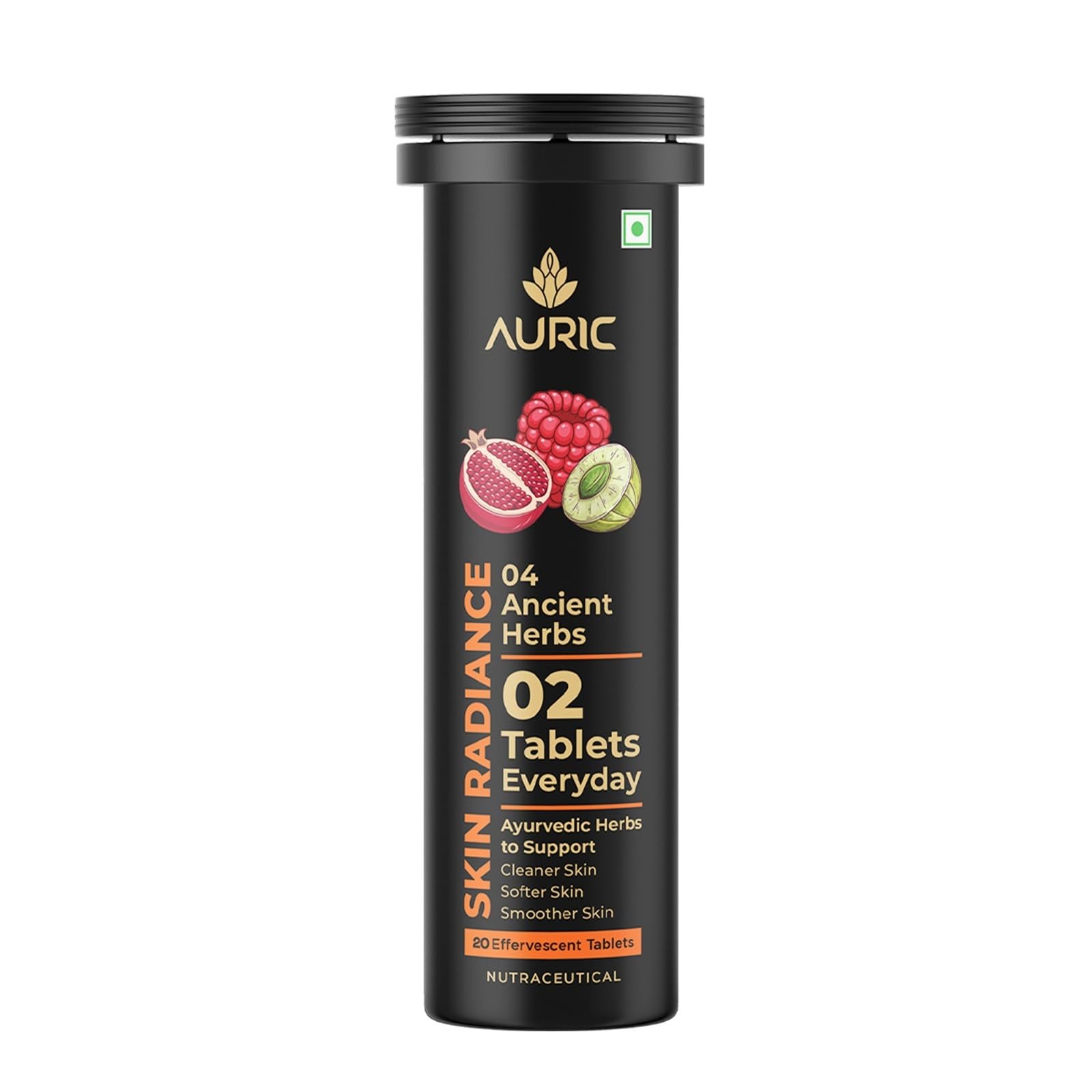 Auric Skin Radiance for Glow Skin Naturally Drinks 20 Tablets ith Biotin, Amla, Pomegranate & Grape Seed Extract | Mixed Berries Flavour | Shine 365-image-45
