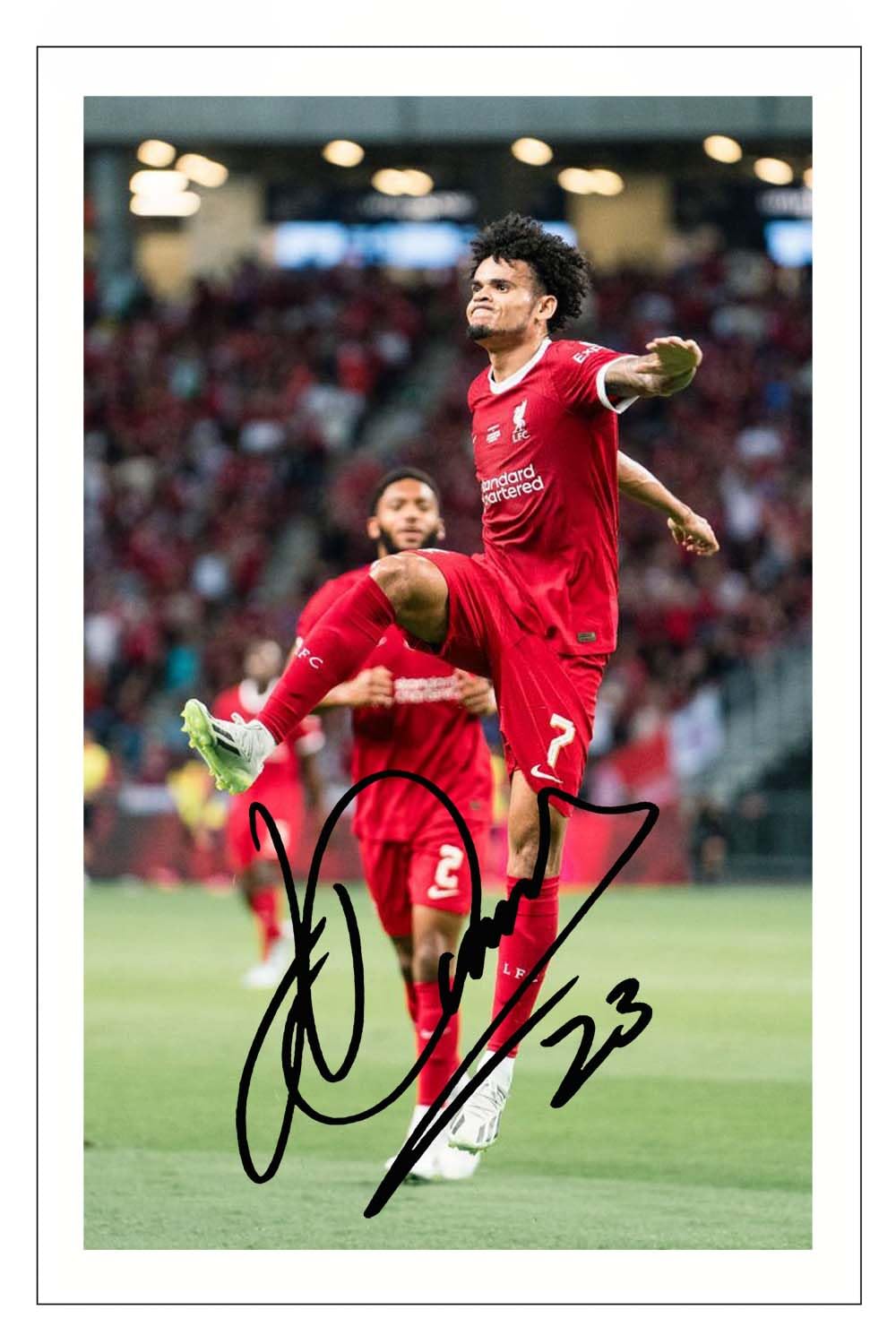 RJR PRINTS Luis Diaz - Liverpool 2023/4 Signed 12x8 Inch Photo Print Pre Printed Signature Autograph Football Gift