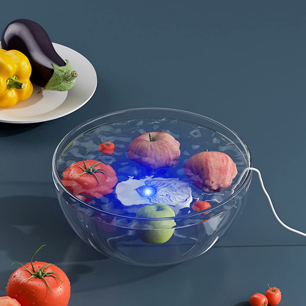 2PCS Légumes Desinfectante Portable Ultrasonic Fruit Food Purifier Ménage Cuisine Nettoyant Alimentaire Machine Blanc