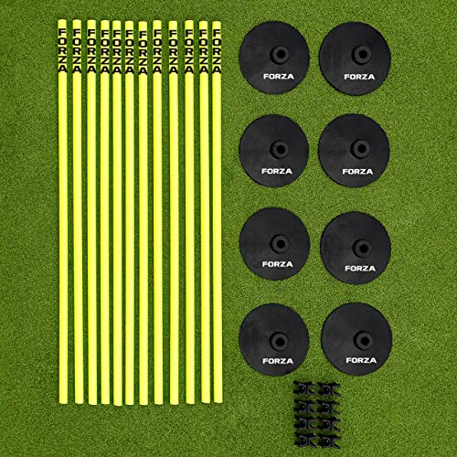 FORZA Pro Adjustable Hurdle Set | Speed & Agility Training with Rubber Bases or Steel Ground Spikes for Extra Stability – Available in 4ft & 5ft Heights (with Rubber Base, 4ft)