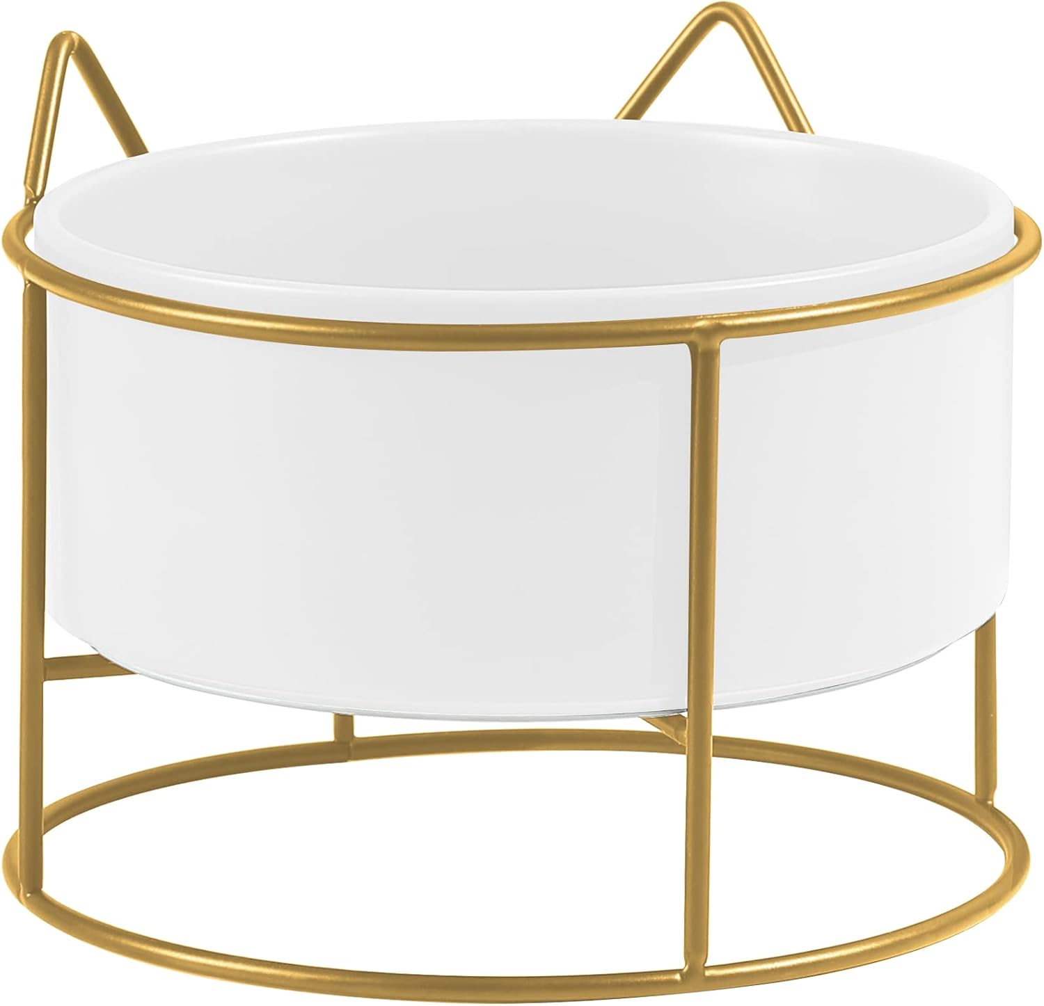ZONEYILA Raised Cat Dog Bowl, 15° Tilted Elevated Cat Bowl for Food and Water, Ceramic Basic Dog Cat Feeding Bowls with Stand, Flat…