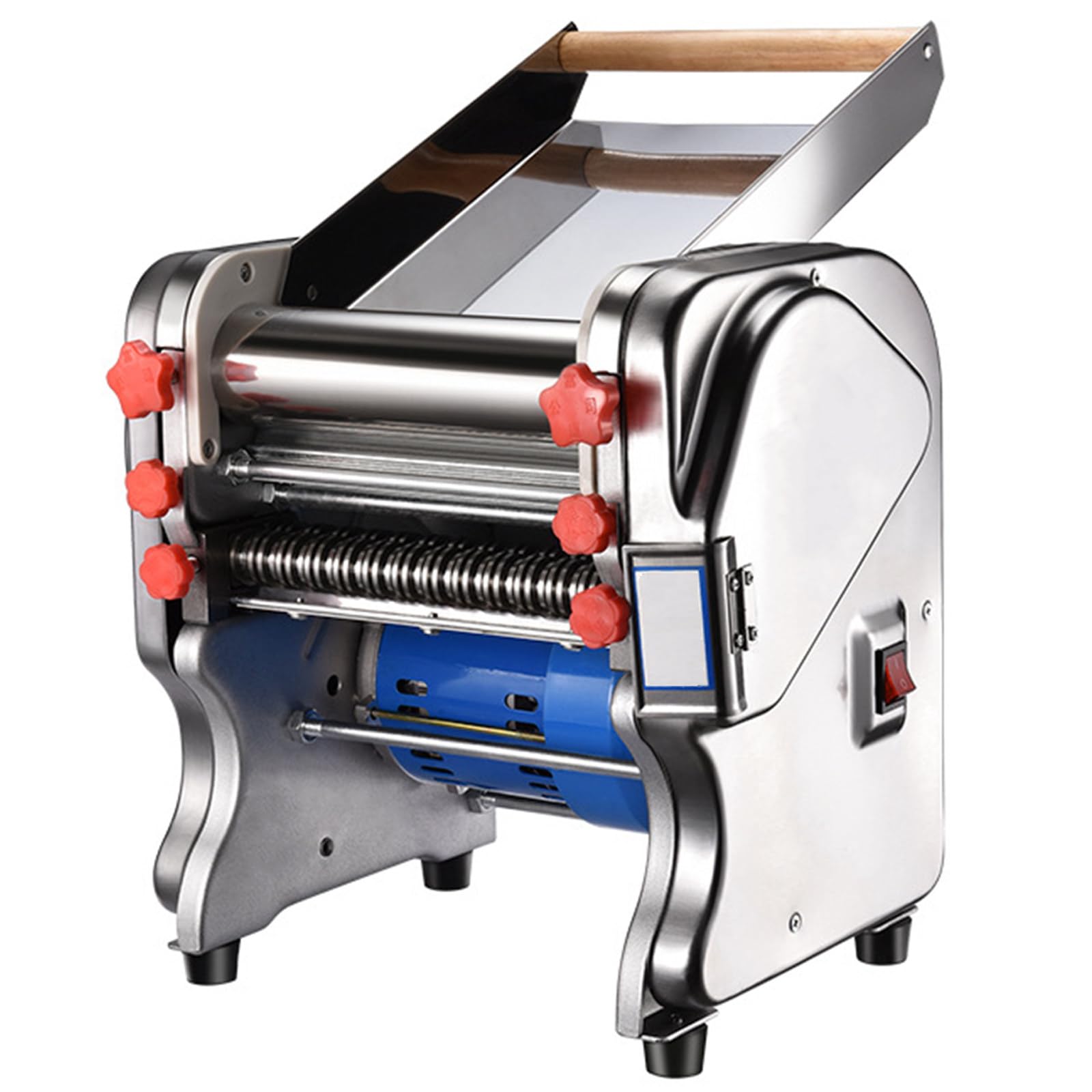 BITYCOW 550W Automatic Dough Roller Machine, Stainless Steel Electric Pasta Maker with Double Cutting Knife for Household and Catering Use F160