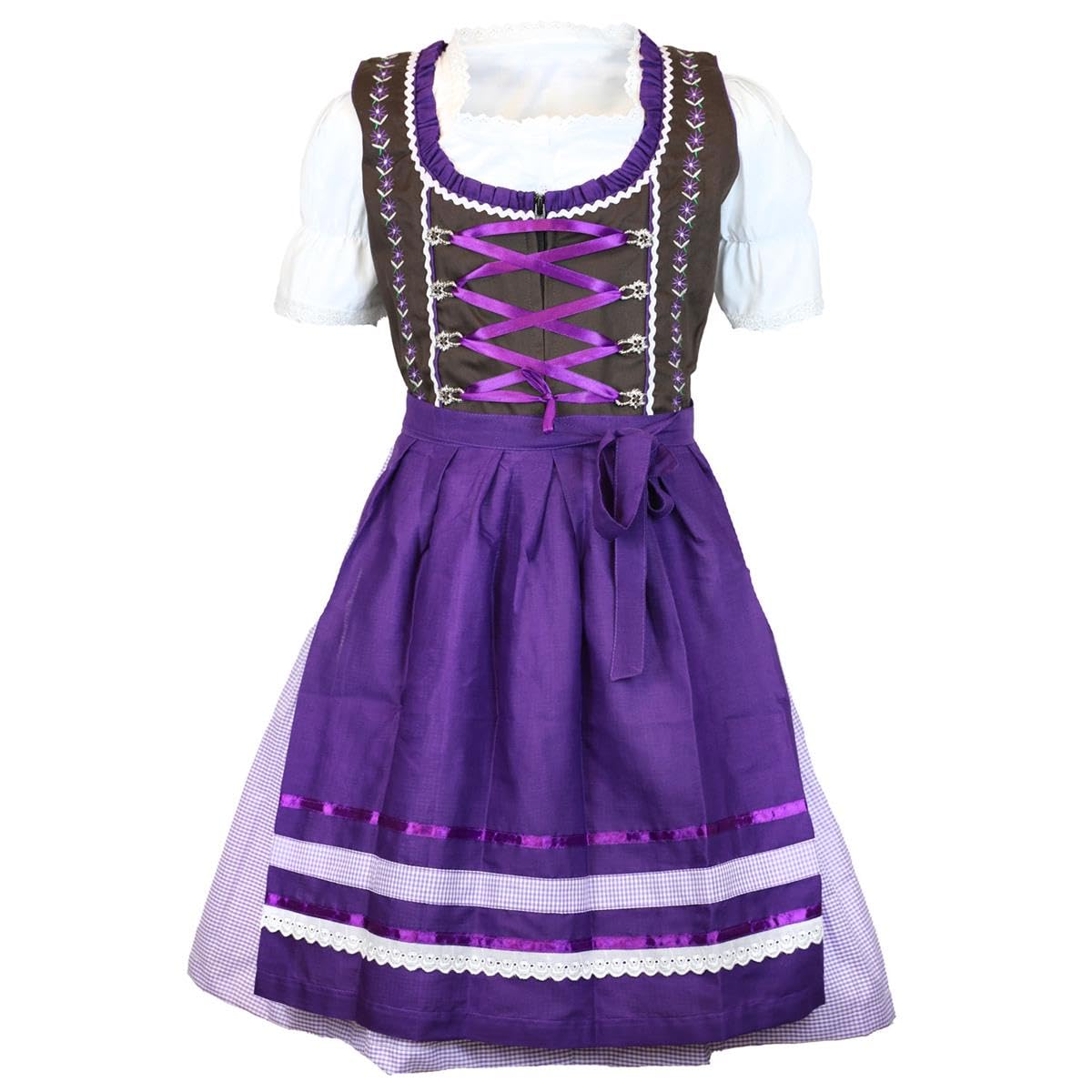 Mädchen Dirndl Emma Kinderdirndl Trachtenkleid Kinder traditionell kariert 3 teilig
