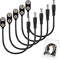 Vista 25 de CHANZON UL Wires 9 V Conector de batería Arduino Power Clip de cuero con centro positivo 0.083 in x 0.217 in Macho 5 Pack Jack T-Type para Arduino