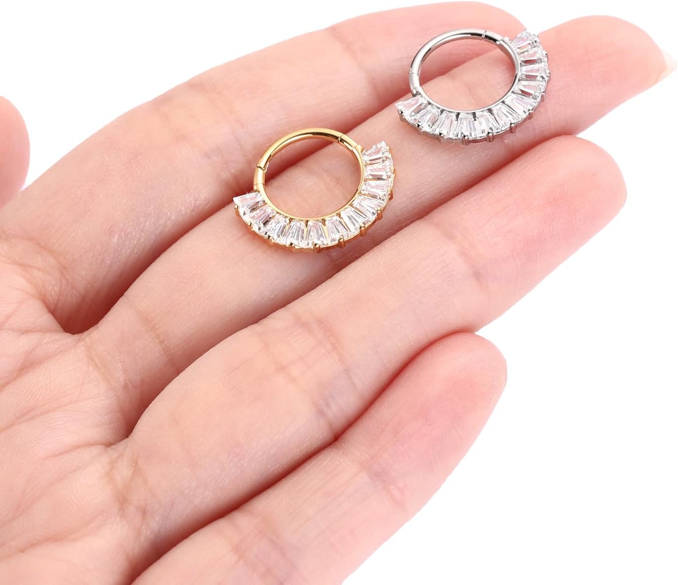 FUNLMO 16G 18G Septum Daith Jewelry Nose Ring Hoop Cartilage Earring Rook Tragus Helix Conch Piercing Jewelry 316L Surgical Steel Clicker