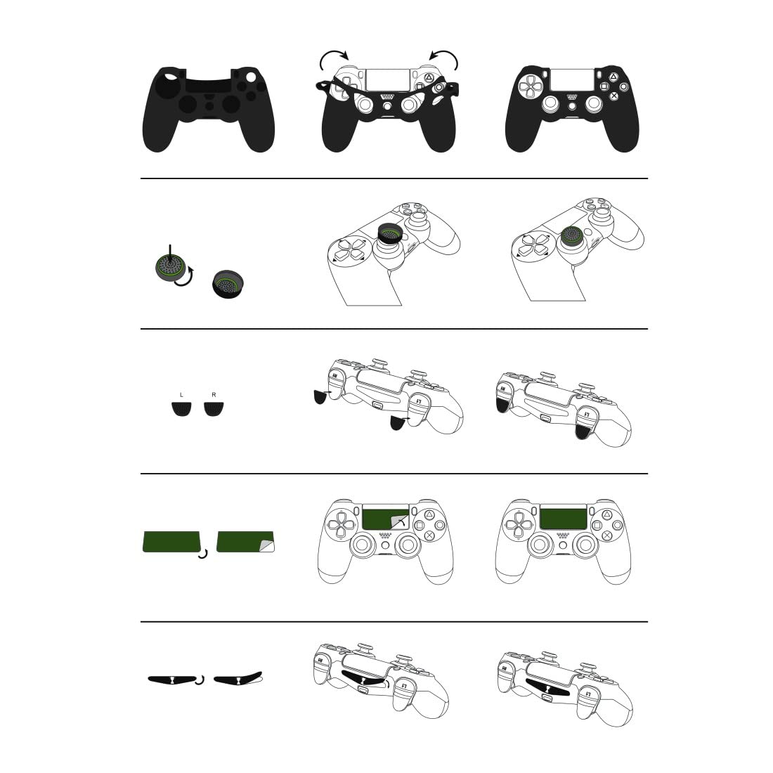 Hama Set d’accessoires 7 en 1 "Undead" pr manette Dualshock 4 PS4/Slim/Pro