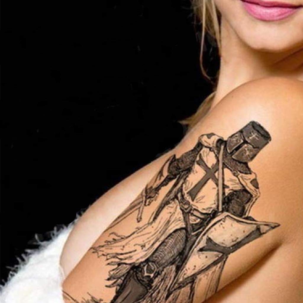 CARGEN 8 Sheets Warrior Tattoos Temporary Soldier Tattoo Tatuajes Temporales Men great Body Art Stickers Realistic Extra Fake Tattoos