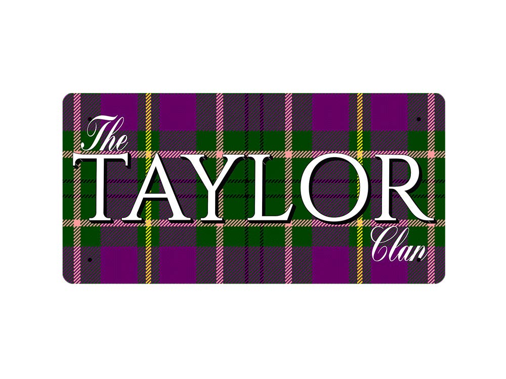 McMug - The Taylor Clan (Taylor Modern Tartan) - Metal Sign, Decorative Sign, 200mm x 100mm
