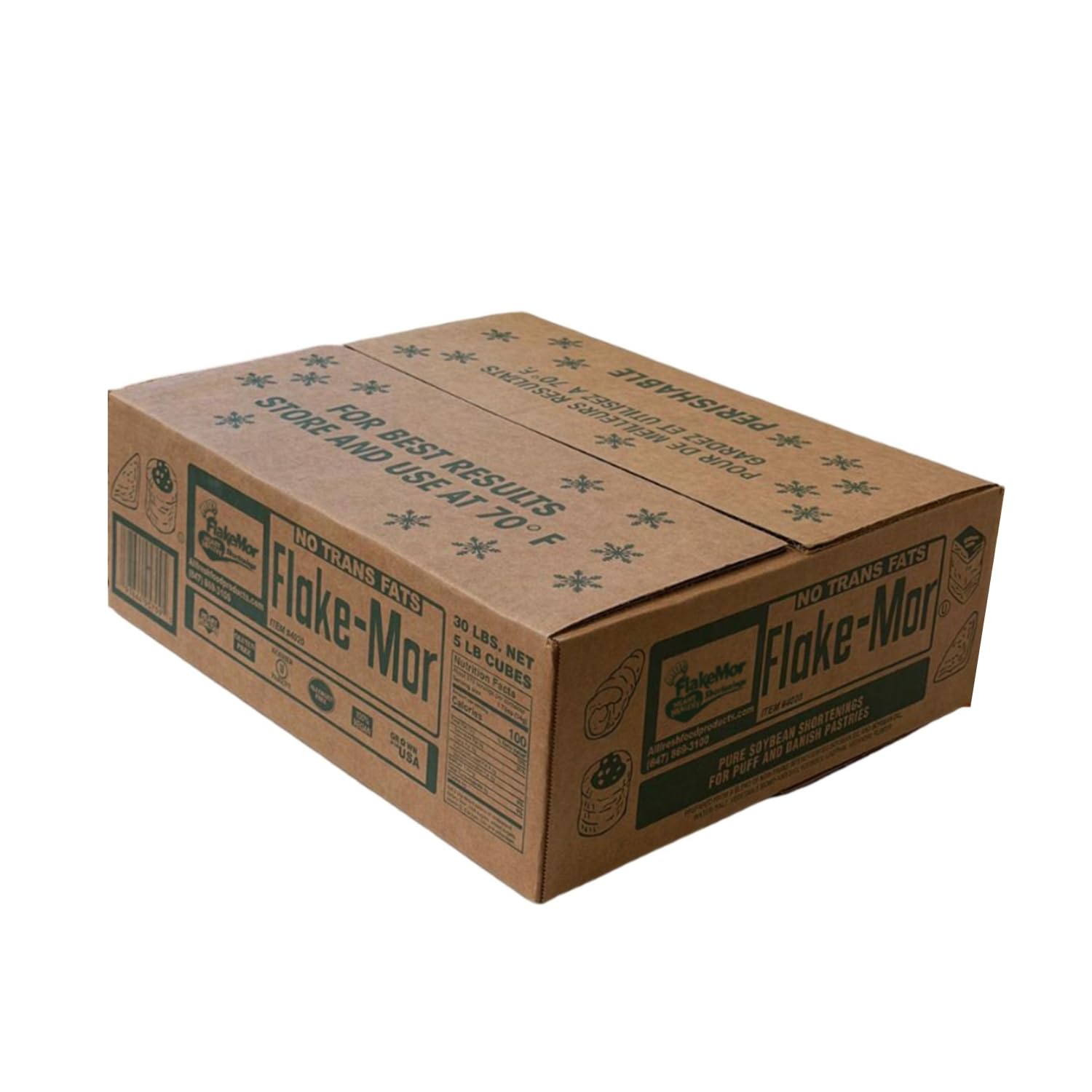 FLAKEMOR Premium Soybean Oil Shortening Trans Fat Free for Baking - Plant Based Shortening for Cakes Cookies & Pastries - Gluten Free Baking -