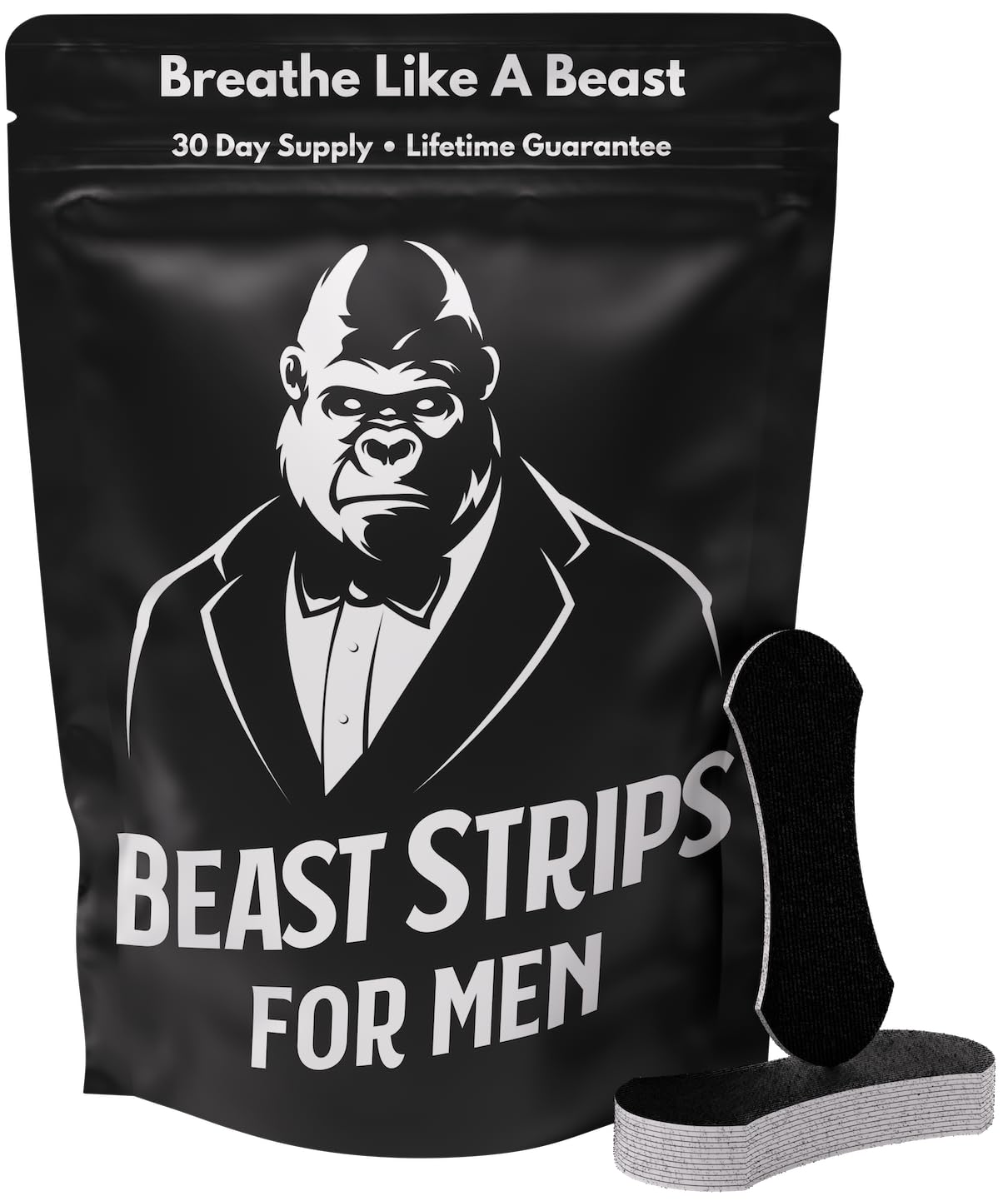 Beast Strips™ (30 Pack - Extra-Strong) No More Sleep Headaches - Helps with Snoring, Nasal Congestion & Exercise - Specially Designed for Men