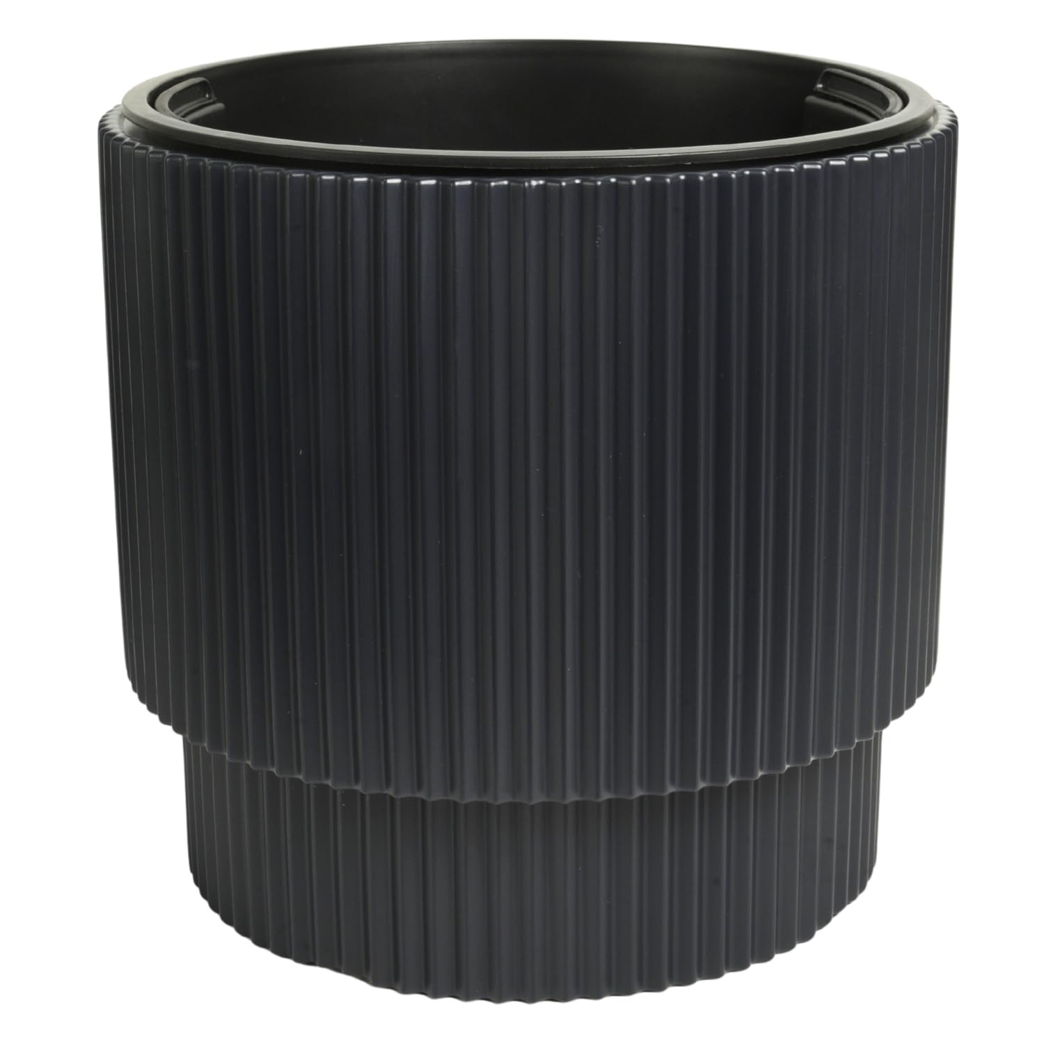 B2c Anthracite Plant Pots Flower Planter 7 Colours 2 Sizes Tall Wavy Plastic Pot Boho Elegant Textured Plastic Lightweight Home Garden Patio (, 40Cm - 38L)