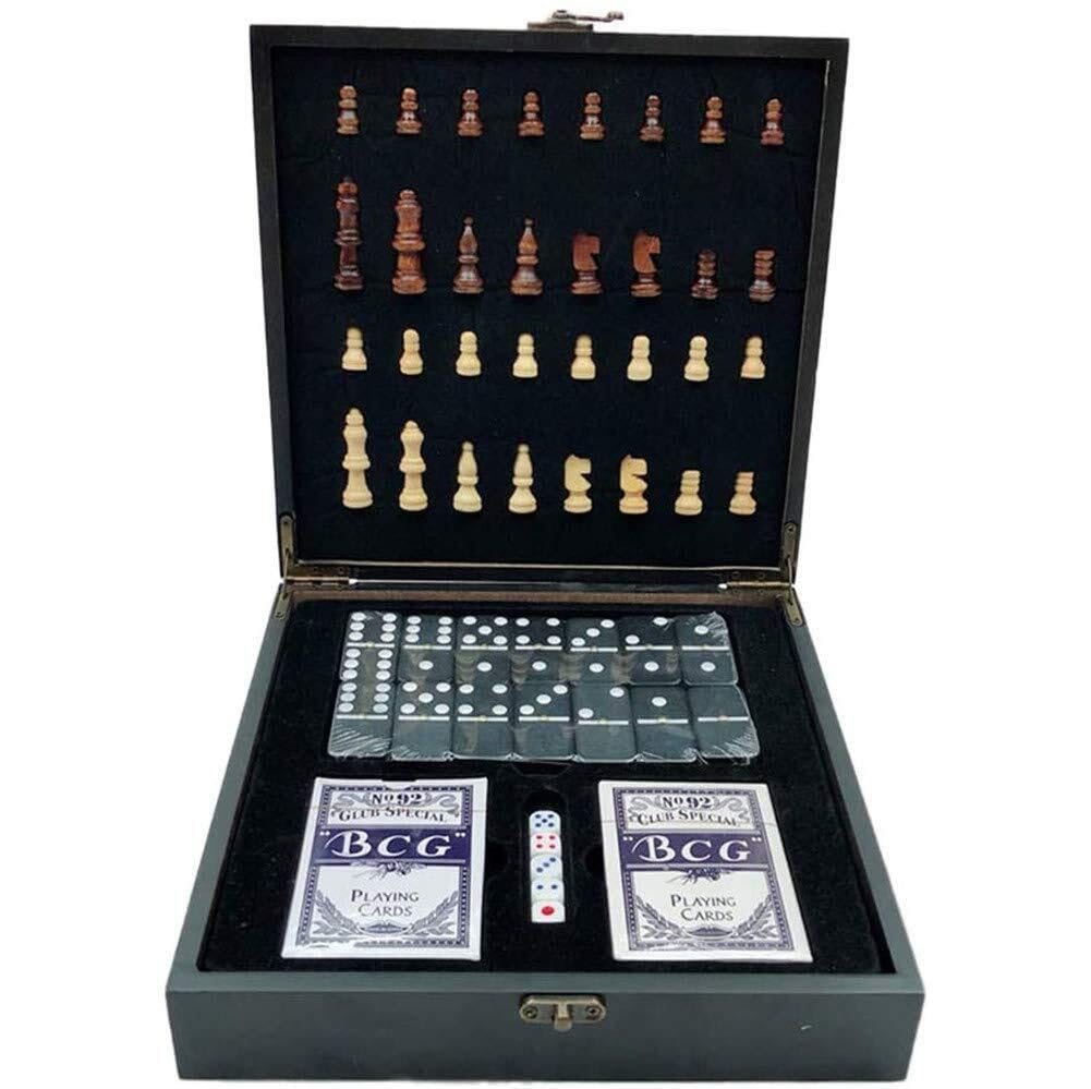 Zusammenklappbares tragbares Schachspiel aus Holz Schach
