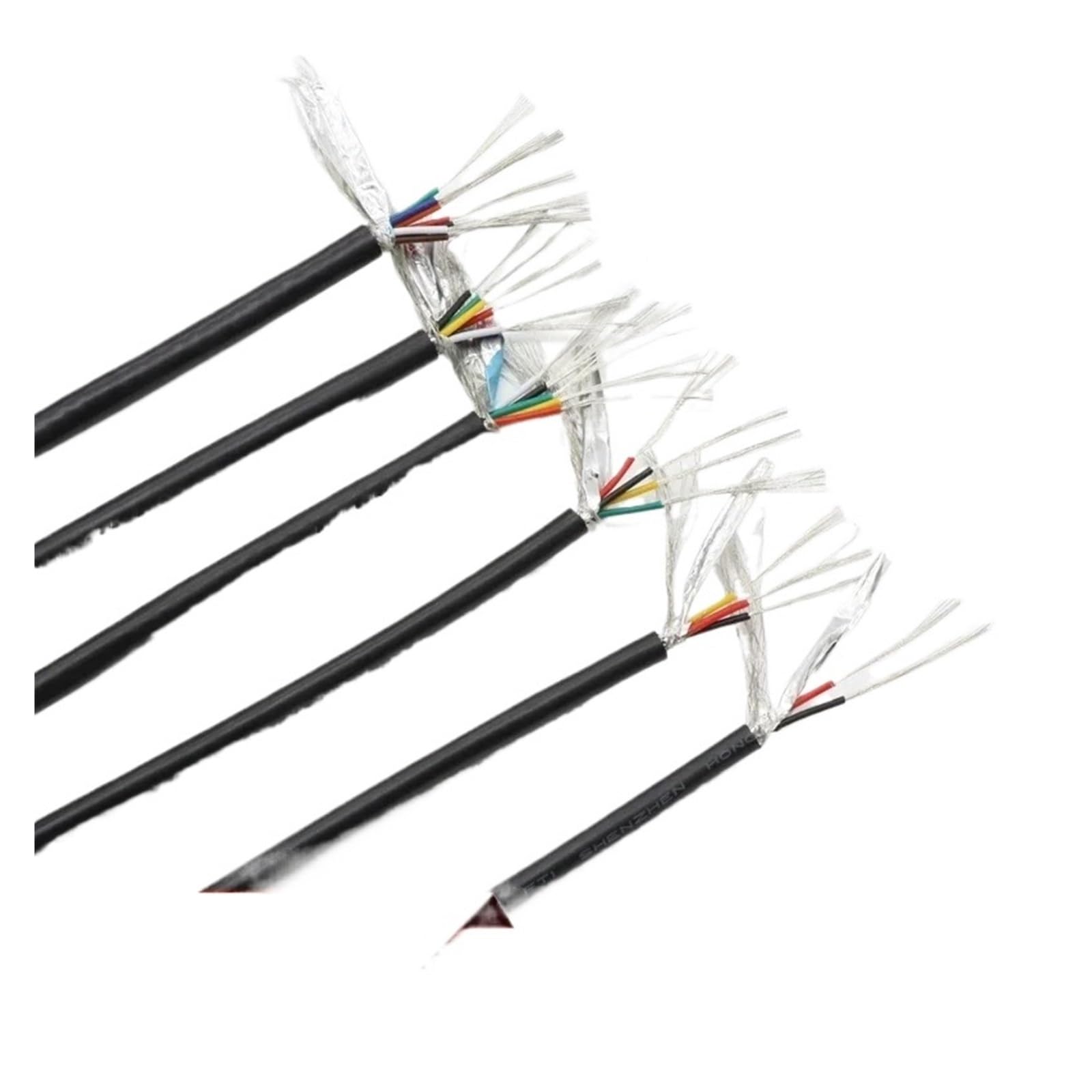 Câble blindé UL2464 5/10 m, 26 AWG, 24 AWG, 22 AWG, ligne audio, 2, 3, 4, 5, 6 ou 8 conducteurs, câble de contrôle de signal en cuivre, fils gainés(24AWG,5 METERS_5 CORES)