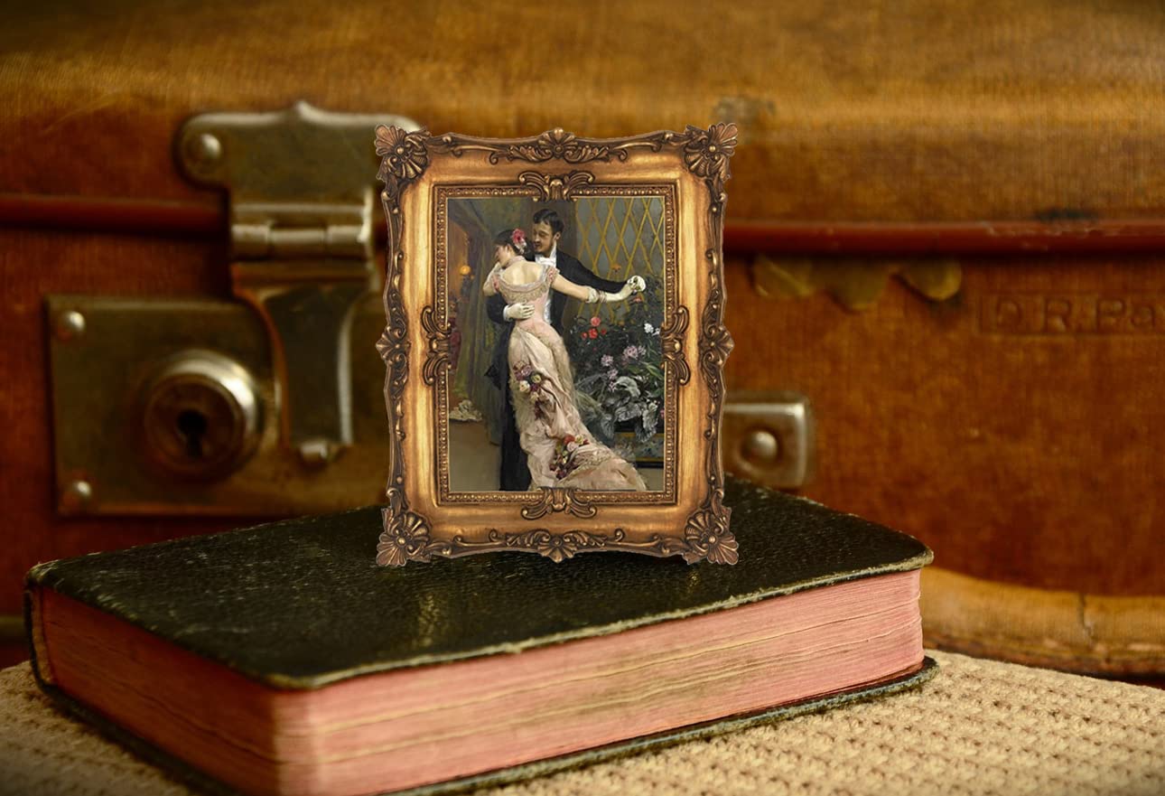 Amazon.co.jp: Satisfive 5 x 7 ゴールド ヴィンテージ 写真フレーム