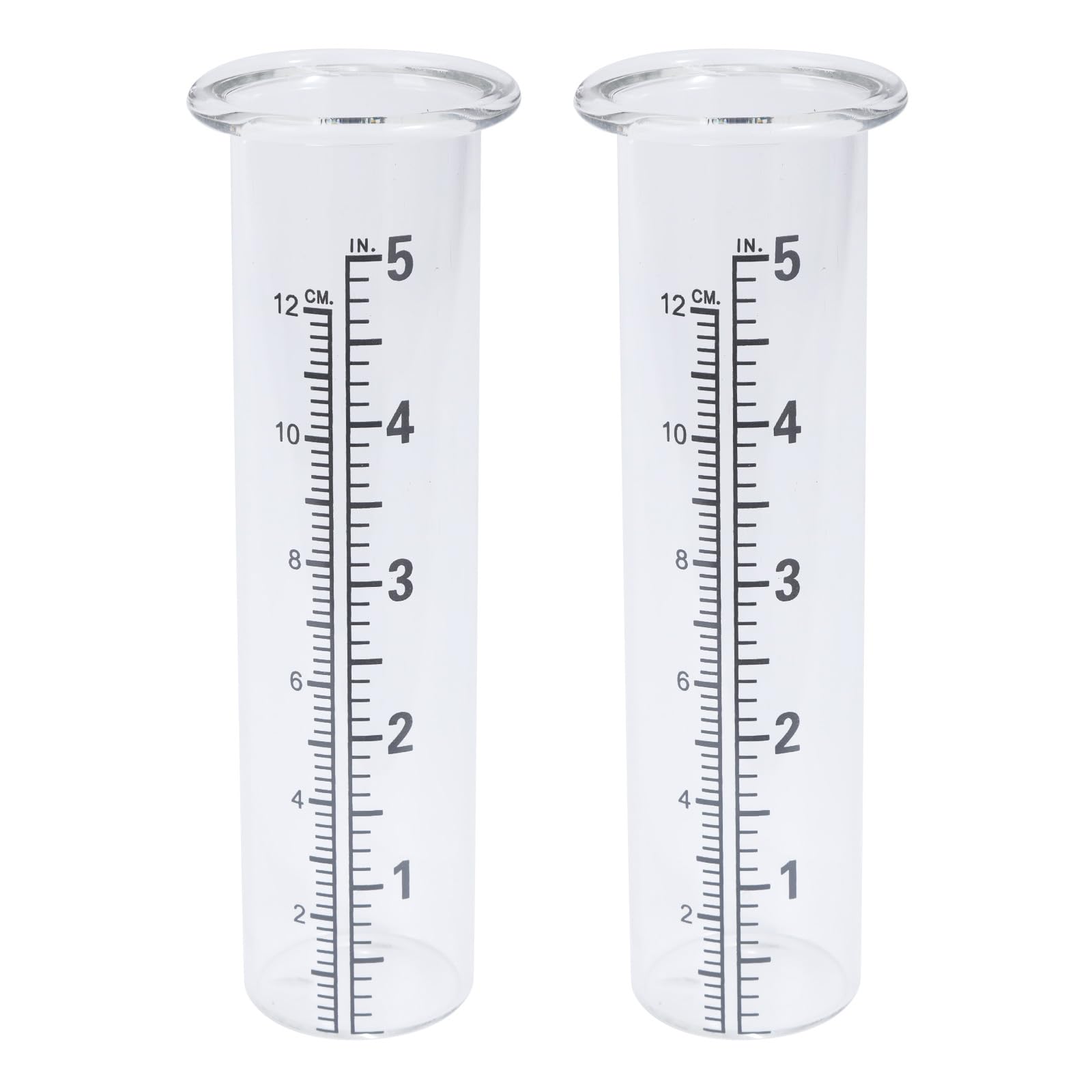 NIHENHAO 2Pcs Clear Capacity Glass Rain Gauge Replacement Tube Outdoor Garden Yard Home Suitable for Decorating Yard and Outdoor Glass
