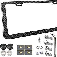 Vista 7 de BGGTMO Marco de Matrícula de Fibra de Carbono - Superposiciones de Fibra de Carbono 100% Real sobre Marcos de Matrícula de Acero Inoxidable