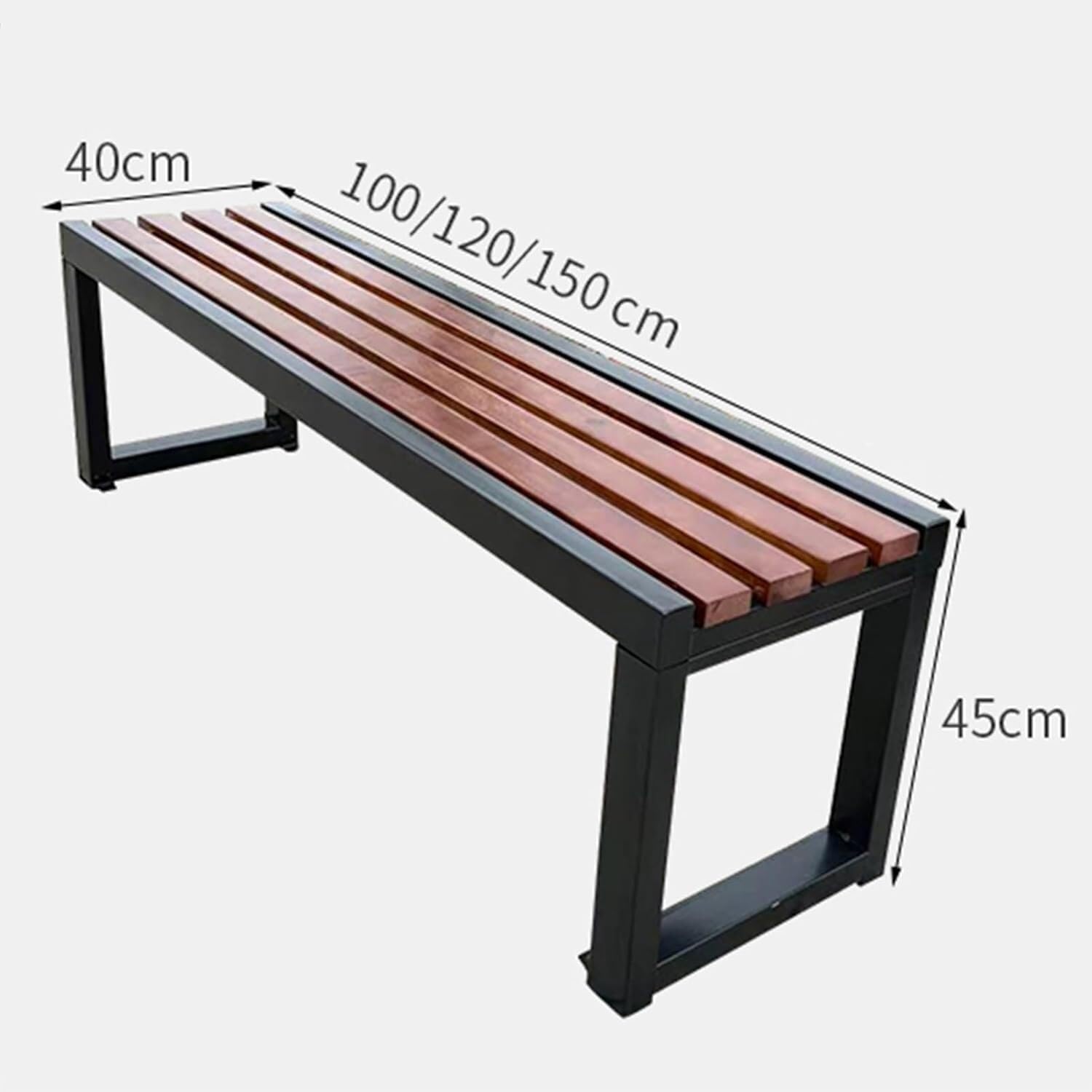Outdoor Garden Benches, Terrace Benches with Flat Noodles Seats, Backless Benches, Suitable for Gardens, Porches, Parks(100cm/39in)