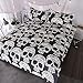 BlessLiving Sugar Skull Bedding Set 3 Piece Skull Flowers Roses Duvet Cover Black and White Skull Paradise Bed Sets (Queen)